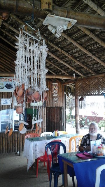 Breakfast on the beach in Puerto Cayo